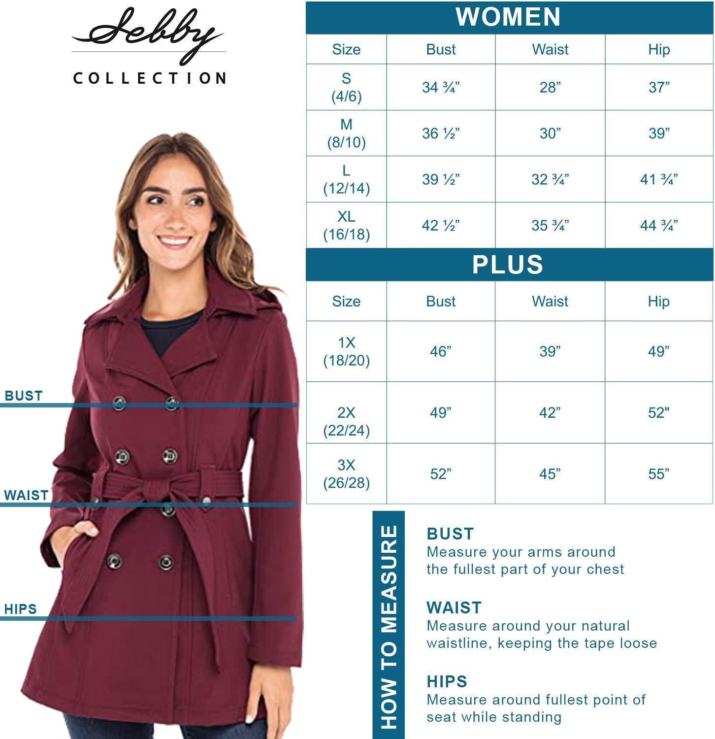 imageSebby Collection Womens Soft Shell Trench Coat with Detachable HoodBurgundy