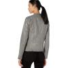 Sebby Collection Women’s Faux Leather Jacket with Moto Details and Front Zip Pockets, Light Grey, Medium