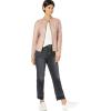 Sebby Collection Women’s Faux Leather Jacket with Moto Details and Front Zip Pockets(Blush)