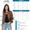 Sebby Collection Women’s Faux Leather Jacket with Moto Details and Front Zip Pockets(Whiskey)