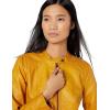 Sebby Collection Women’s Faux Leather Jacket with Moto Details and Front Zip Pockets(Yellow)
