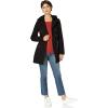 Sebby Collection Women’s Soft Shell Trench Coat with Detachable Hood(Black)