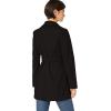 Sebby Collection Women’s Soft Shell Trench Coat with Detachable Hood(Black)