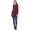 Sebby Collection Women’s Soft Shell Trench Coat with Detachable Hood(Burgundy)