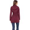 Sebby Collection Women’s Soft Shell Trench Coat with Detachable Hood(Burgundy)