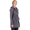 Sebby Collection Women’s Soft Shell Trench Coat with Detachable Hood(Graphite)