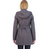 Sebby Collection Women’s Soft Shell Trench Coat with Detachable Hood(Graphite)
