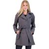 Sebby Collection Women’s Soft Shell Trench Coat with Detachable Hood(Graphite)