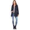 Sebby Collection Women’s Soft Shell Trench Coat with Detachable Hood(Navy)