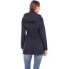 Sebby Collection Women’s Soft Shell Trench Coat with Detachable Hood(Navy)