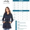 Sebby Collection Women’s Soft Shell Trench Coat with Detachable Hood(Navy)