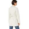 Sebby Collection Women’s Soft Shell Trench Coat with Detachable Hood(Stone)