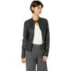 Sebby Collection Women’s Faux Leather Jacket with Moto Details and Front Zip Pockets(Black)
