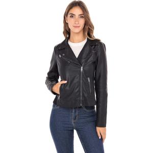 Sebby Collection Women’s Jackets Faux Leather Moto Biker Jacket