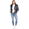 Sebby Collection Women’s Puffer Jacket Reversible to Cozy Faux Fur with Hood