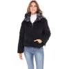 Sebby Collection Women’s Puffer Jacket Reversible to Cozy Faux Fur with Hood
