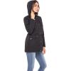 Sebby Collection Women’s Quilted Jacket with Detachable Hood Black