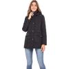 Sebby Collection Women’s Quilted Jacket with Detachable Hood Black