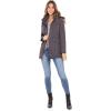Sebby Collection Women’s Quilted Jacket with Detachable Hood Grey