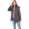 Sebby Collection Women’s Quilted Jacket with Detachable Hood Grey
