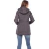 Sebby Collection Women’s Quilted Jacket with Detachable Hood Grey