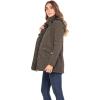 Sebby Collection Women’s Quilted Jacket with Detachable Hood Olive