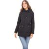 Sebby Collection Women’s Quilted Jacket with Detachable Hood Black