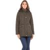Sebby Collection Women’s Quilted Jacket with Detachable Hood Olive